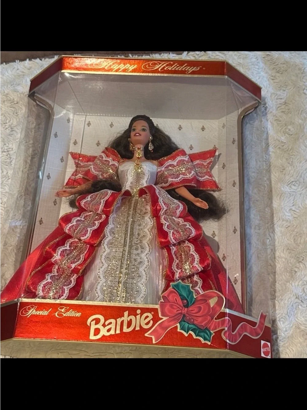 BARBIE 1997 Happy Holidays Misprint Green Eyed Hallmark Keepsake NEW! Rare ❤️